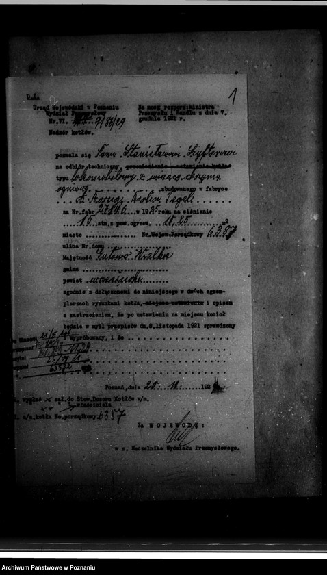 Obraz 5 z jednostki "Gorzelnia rolnicza St. Szyftera we wsi Gutowo Wielkie powiat wrzesiński nr woj. kotła 6387"