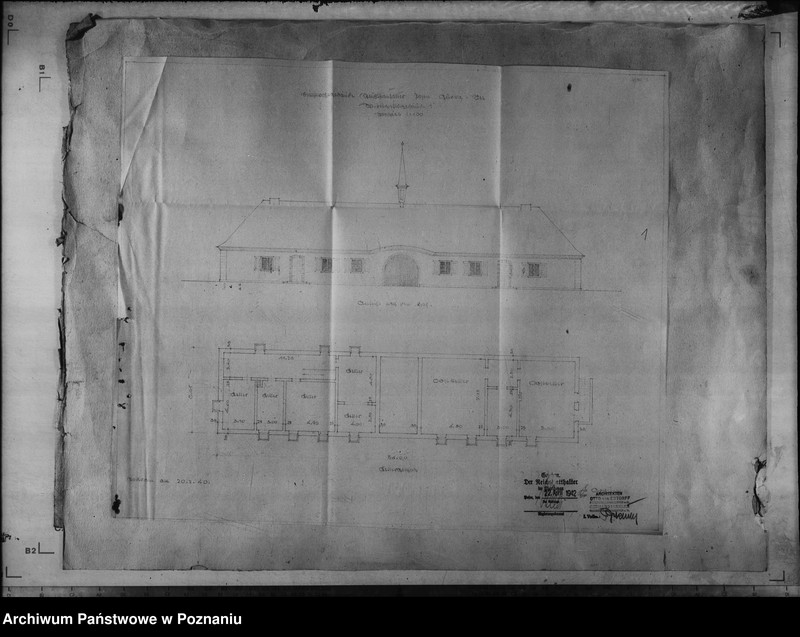 Obraz 3 z jednostki "Dienstwohngebäude - Reichsstatthalter Posen. Wirtschaftsgebäude - Bauentwurf (nad jeziorem Góreckim)"