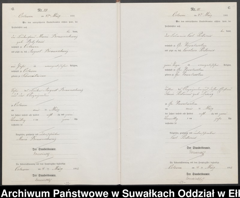 image.from.unit.number "Sterbe-Neben-Register des Preussischen Standes-Amtes [Orlowen] Kreis [Loetzen] für das Jahr 1882"