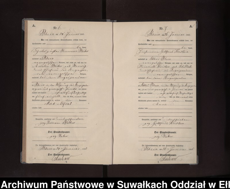 image.from.unit.number "Geburts-Neben-Register des Preussischen Standes-Amtes Rhein Kreis Loetzen"
