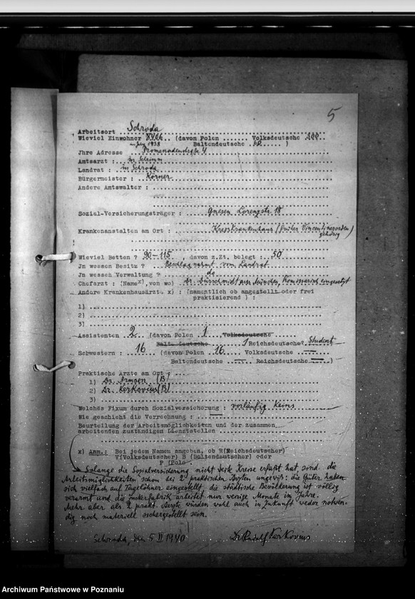 Obraz 10 z jednostki "Amtsärzte Kreis Schroda (Środa) - wyposażenie szpitali"