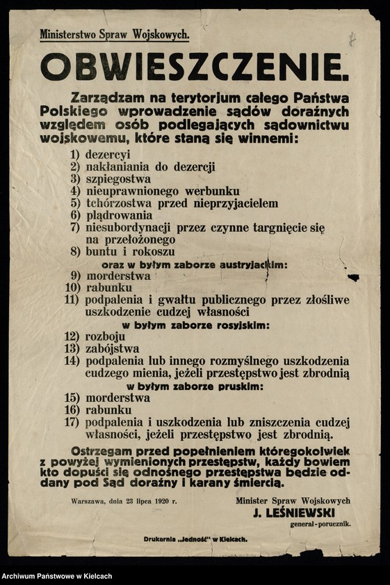 Obraz 7 z kolekcji "Palkaty, odezwy, obwieszczenia111"