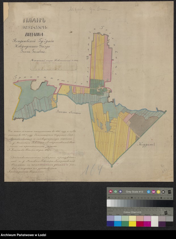 Obraz 1 z jednostki "Plan derevni Vidavka ... novoradomskago uezda gminy Goslavice"