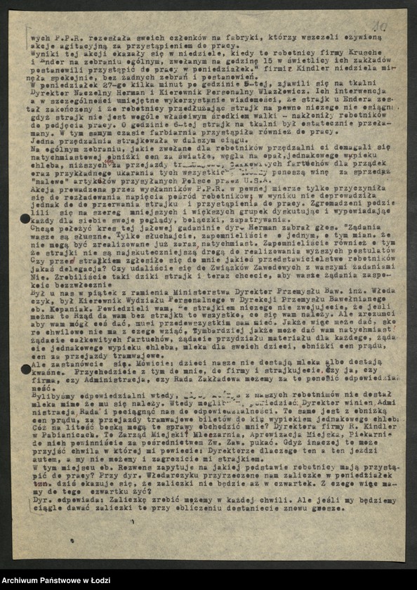 Obraz 11 z jednostki "Materiały dotyczące strajków w fabrykach Pabianic, Końskich [i Łodzi]"