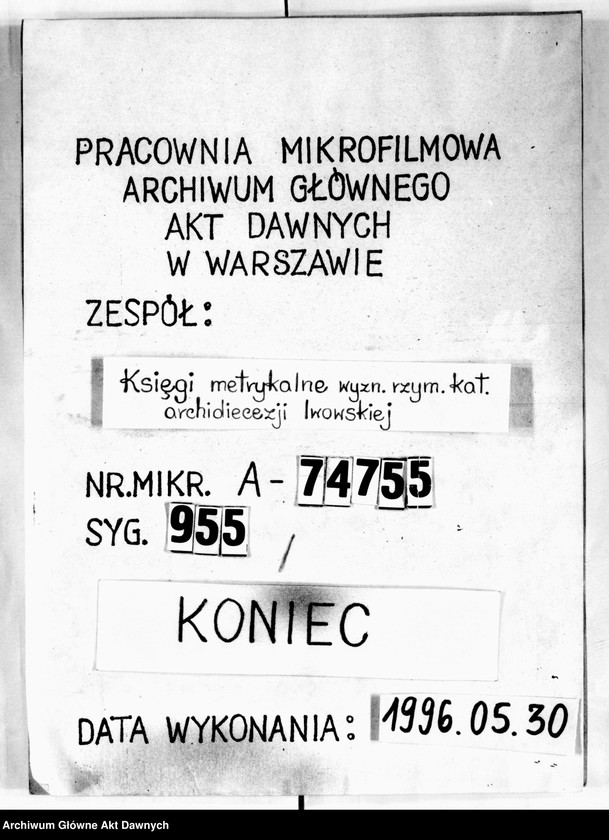 image.from.unit.number "Parafia: Mosty Wielkie. Dekanat: Bełz. Ekstrakty z księgi metrykalnej urodzeń, ślubów i zgonów dla miasta Mosty Wielkie i wsi: Butyny, Chlewczany*, Domaszów*, Przystań, Rekliniec, Dworce, Maziarnia**, Stanisłówka, Sałasze*, Strzemień, Wolica, Choronów*."