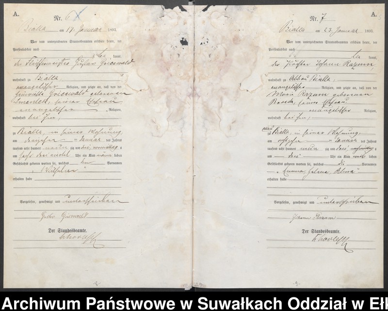 image.from.unit.number "[Geburts]-Haupt-Register des Königlichen Preussischen Standes-Amtes Bialla Kreis Johannisburg"