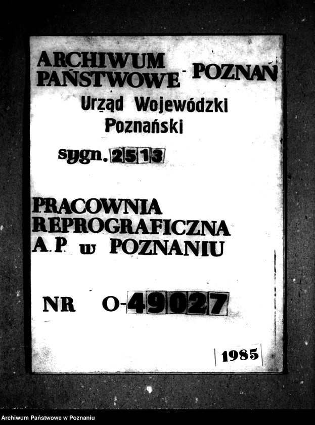 Obraz 1 z jednostki "Majątek Białcz powiat międzychodzki wyłączenie z art. 4/5 ustawy o reformie rolnej Dr Wilhelm Schlinke"