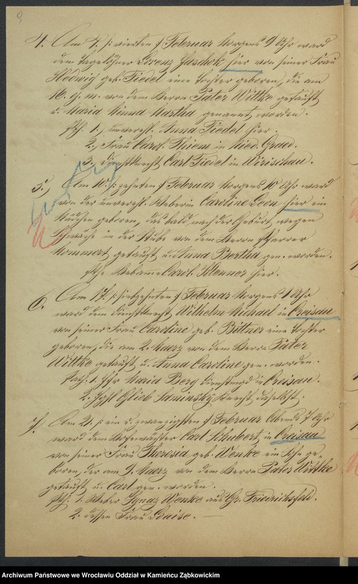 image.from.unit.number "Amtsgericht Schweidnitz Duplicate der Kirchenbücher der katholische Pfarr Kirche zu Gräditz"