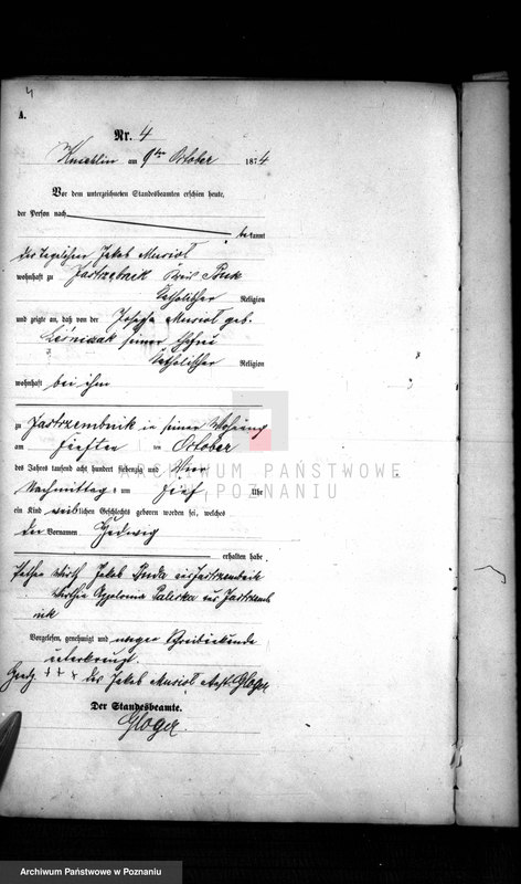 Obraz z jednostki "Księga urodzeń"