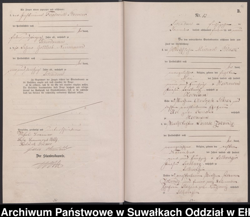 image.from.unit.number "Heiraths-Haupt-Register des Königlich Preussischen Standes-Amtes Schaden Kreis Sensburg"