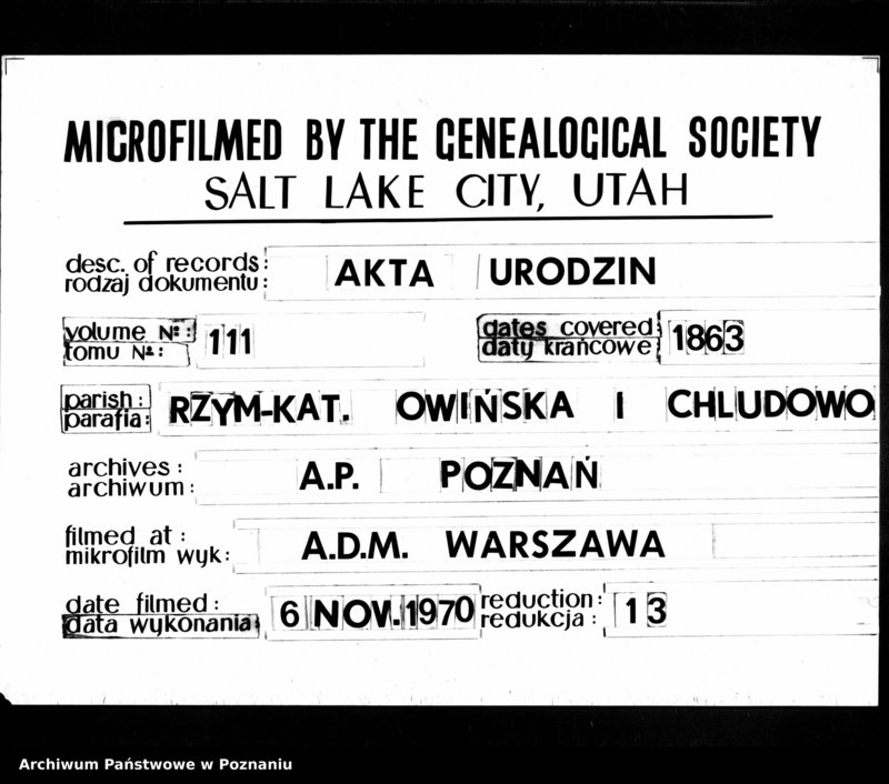 Obraz 1 z jednostki "Liber baptisatorum"