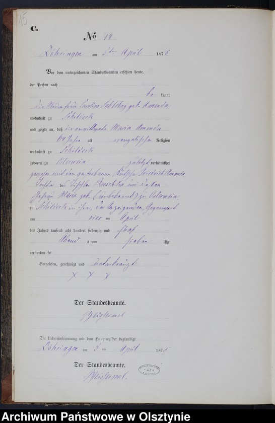 image.from.unit.number "Sterbe-Neben-Register Nr 1 - 45"