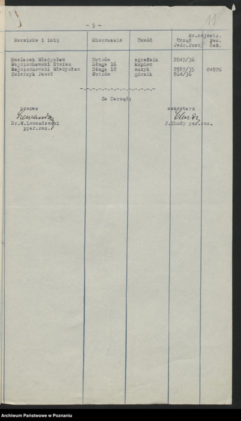 Obraz 14 z jednostki "Poznań miasto - spis bezrobotnych członków."