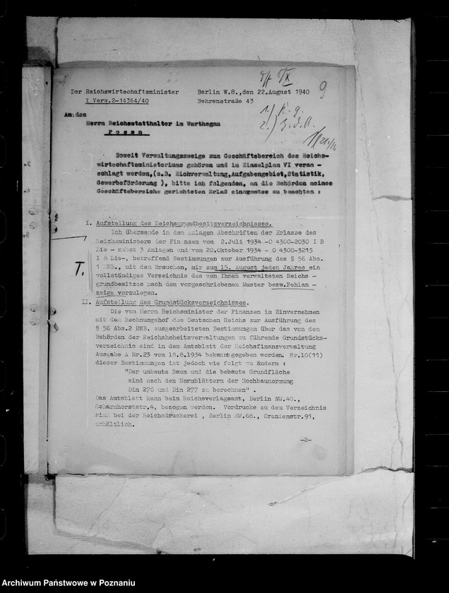 Obraz 13 z jednostki "Deutch- italeinische Vereinbarung für die abwandernden Deutschen aus Tirol. Verwendung von Haushaltsmitteln. Fürsorge für versetzte Angestellten. Reichsgrundbesitzvverzeichnis."