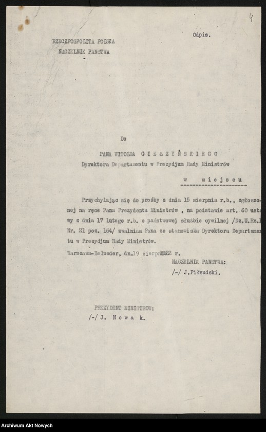 image.from.unit.number "Nominacje i dymisje w Biurze Prezydium Rady Ministrów"