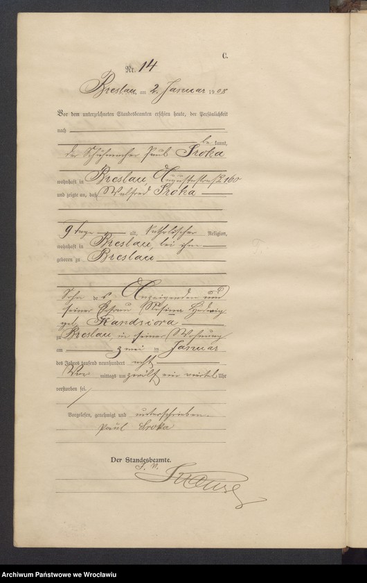 image.from.unit.number "Sterbe-Haupt-Register Breslau II 1908 Band 1"