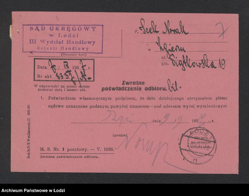 Obraz 9 z jednostki "Icek Froim Nowak- sklep kolonialnu- Zgierz"