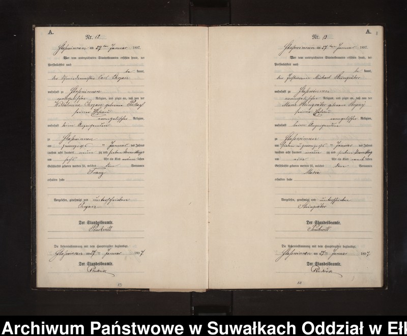 image.from.unit.number "Geburts-Neben-Register des Preussischen Standes-Amtes Stasswinnen Kreis Lötzen"
