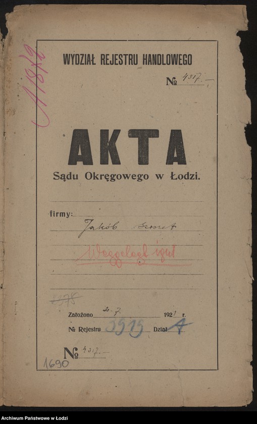 Obraz 2 z jednostki "Jakób Sochet – wyrób towarów bawełnianych"