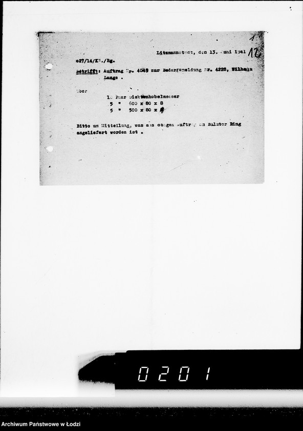 Obraz 16 z jednostki "[Zlecenia, rachunki i korespondencja w sprawie dostaw zamówionych towarów]"
