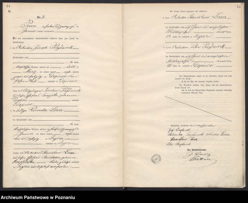 Obraz 9 z jednostki "Księga miejscowa małżeństw"