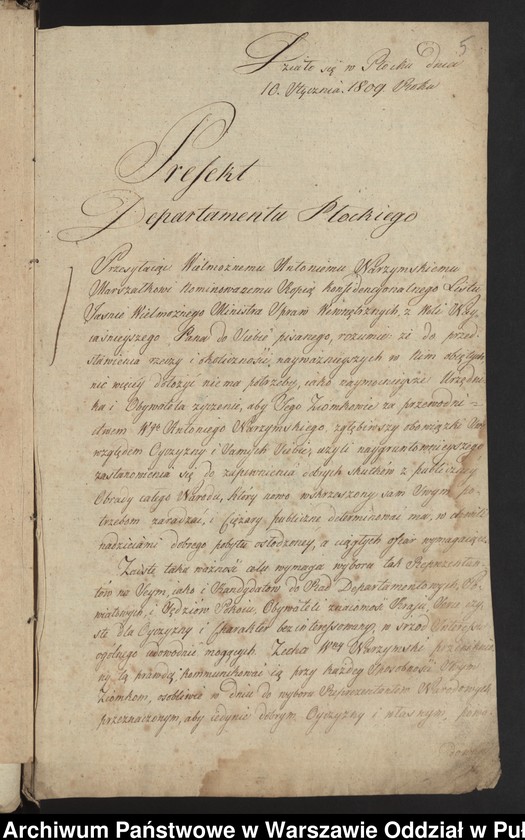 image.from.unit.number "Organizacja i przebieg sejmiku ziemskiego powiatu przasnyskiego w dniu 10 lutego 1809 roku"