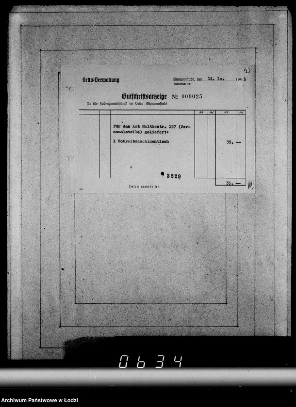 Obraz 6 z jednostki "Ausgelieferte Kommisionen Konto 0 von 60-[82] [Wydane na zlecenie G.V.meble z warsztatów Getta]."