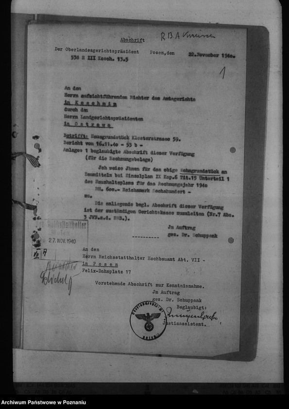 Obraz 5 z jednostki "Amtsgericht Koschmin - Koźmin"