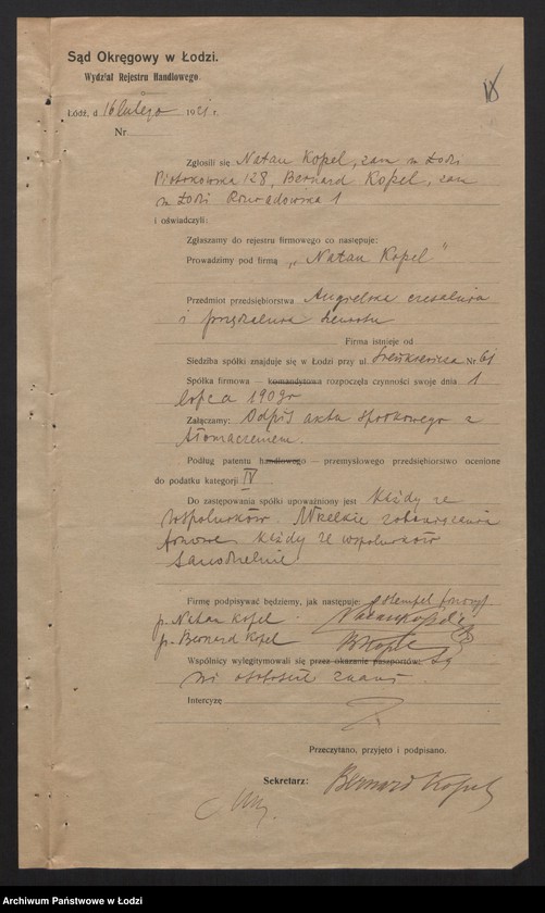 Obraz 20 z jednostki "Natan Kopel - przędzalnia"