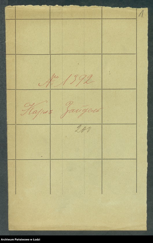 Obraz 3 z jednostki "Dowody metrykalne stałych mieszkańców m. Łodzi nr domu 1392, s. 200-289, 1394"