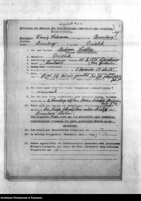 Obraz 7 z jednostki "Amtliche Meldungen. Amtsbezirke Fordon, Falkenberg, Slesin, Monkowarsk - Kreis Bromberg (Bydgoszcz)"