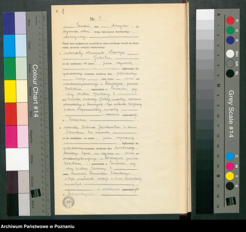 Obraz 3 z jednostki "Księga miejscowa małżeństw tom I [Rejestr główny małżeństw]"