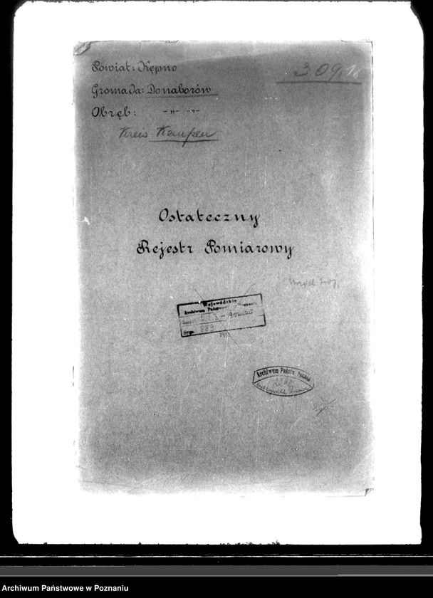 Obraz 5 z jednostki "Ostateczny rejestr pomiarowy majątku Donaborów powiat kępiński"