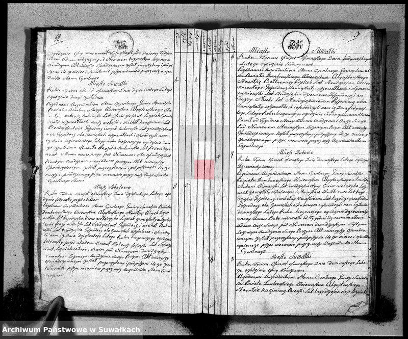 image.from.unit.number "Księga urzędnika stanu cywilnego gmniny suwalskiey zawierająca w sobie akta zejścia od dnia 1-go stycznia 1818 r-u do dnia tegoż 1819"