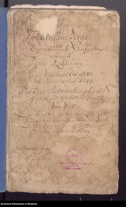 image.from.unit.number "Kobultische Kirche-aller Einnahme und Ausgabe-wie auch Bau-Rechning"