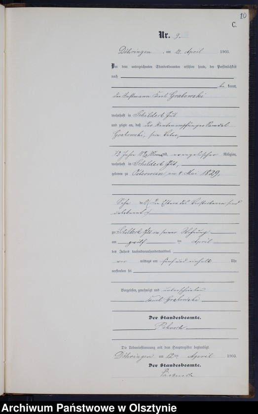 image.from.unit.number "Sterbe-Neben-Register Nr 1 - 21"