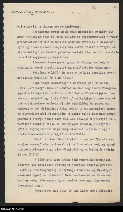 image.from.unit.number "Kukiel Marian, historyk, generał. Dymisja z wojska. Prace historyczne. Odmowa W. Sikorskiemu współpracy z Wojskowym Biurem Historycznym. Działalność Frontu Morges. Strajk chłopski."