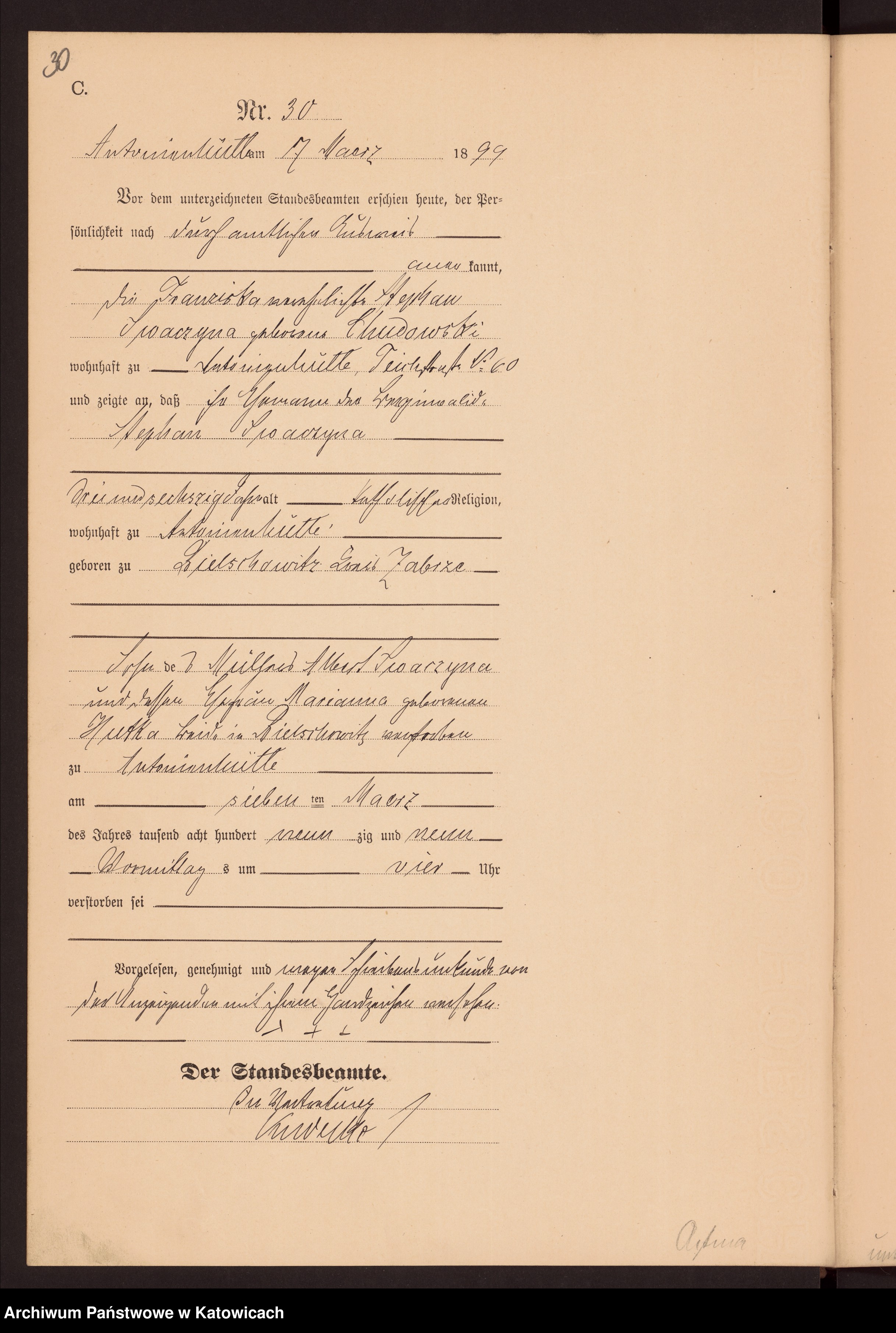 Skan z jednostki: Księga zgonów nr 1-257