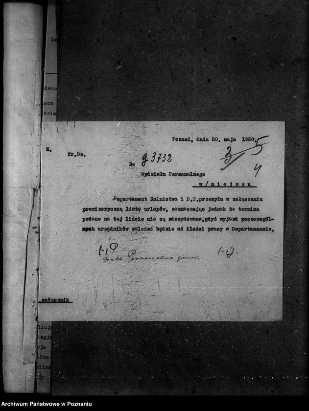 Obraz 8 z jednostki "Sprawy ogólno - osobowe. Rozporządzenia personalne ogólne"