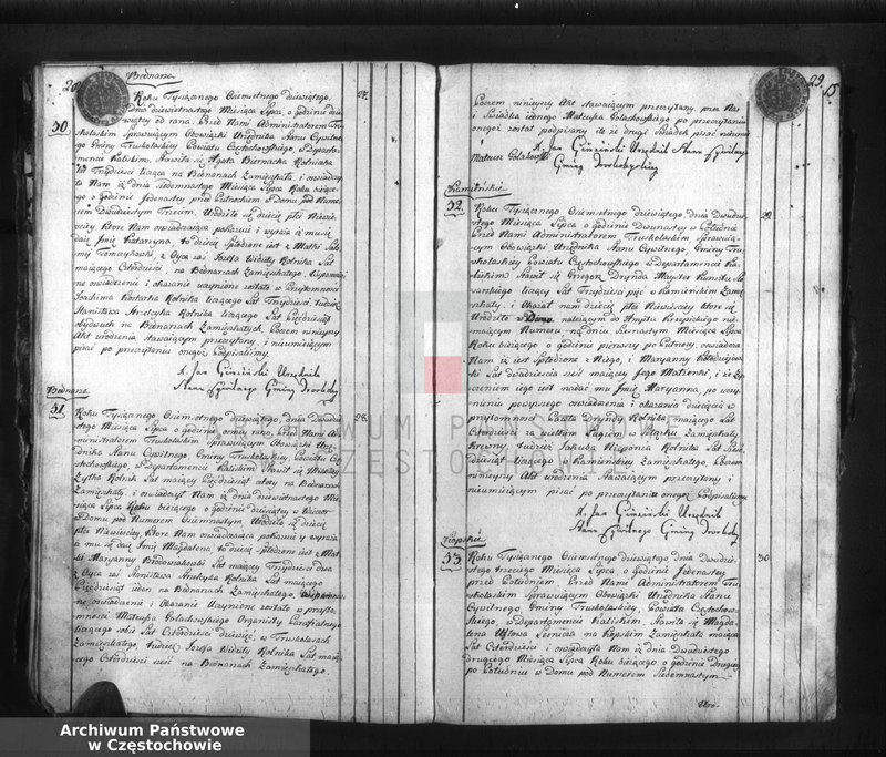 Obraz 17 z jednostki "Akta cywilne urodzeń gminy Truskolasy od dnia 1 miesiąca maja 1809 roku do dnia 30 miesiąca kwietnia 1810 roku wpisane"