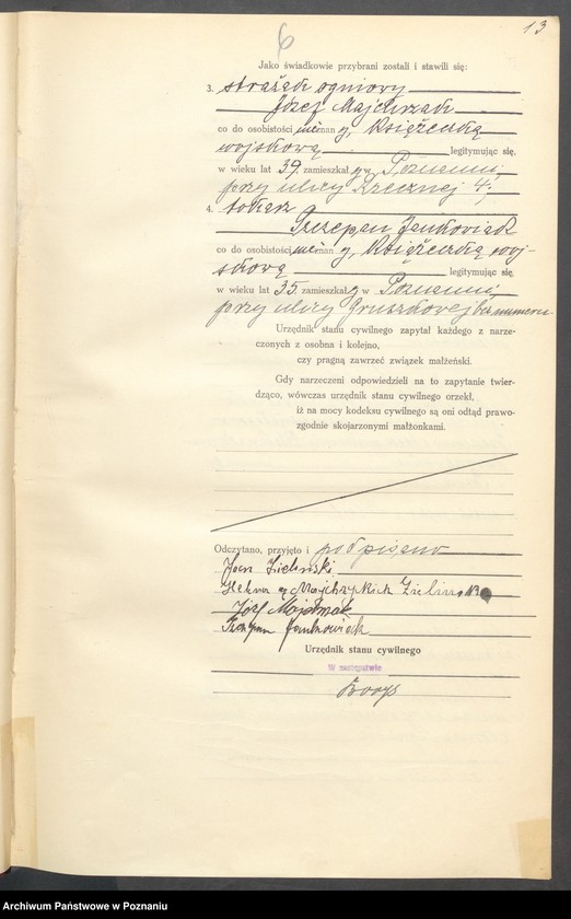 Obraz 14 z jednostki "Księga miejscowa małżeństw tom I [Rejestr główny małżeństw]"