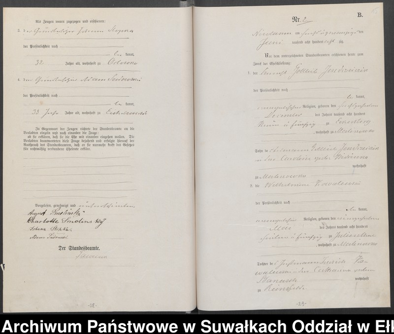 image.from.unit.number "Heiraths-Haupt-Register des Königlich Preussischen Standes-Amtes Forstrevier Nicolaiken Kreis Sensburg für das Jahr 1878 [do 1881]"