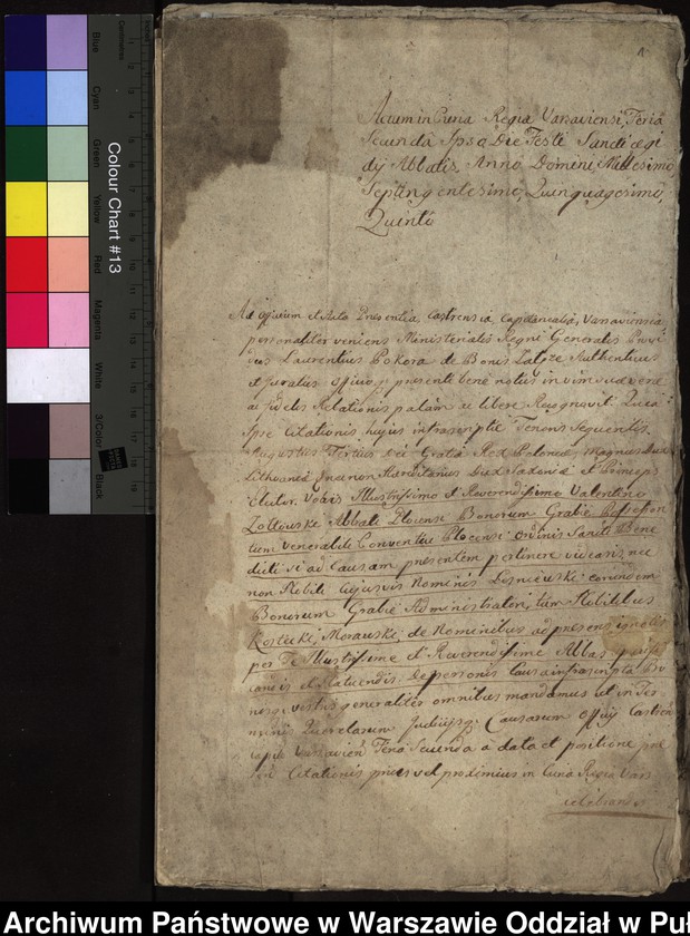 image.from.unit.number "Ekstrakty z ks. gr. i ziem. warszawskich oraz sumariusze dokumentów przedstawianych przez strony jako materiał dowodowy w sprawach z lat 1755-1767 między opatem Walentym Michałem Żółtowskim i konwentem a Jakubem i Anną Stokowskimi o rozgraniczenie dóbr opackich Grabie i Grabia Wólka i dóbr Stokowskich Osieczek i Przekory oraz o wzajemne szkody"