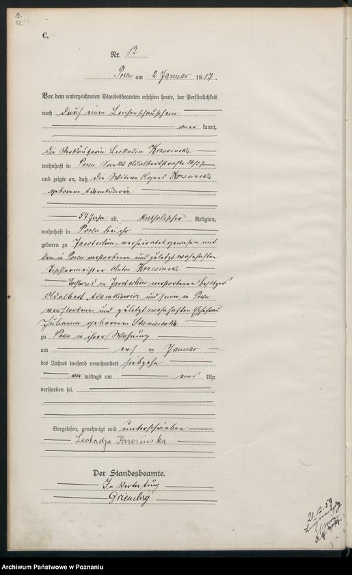 Obraz 14 z jednostki "Księga miejscowa zgonów tom I [Rejestr główny zgonów]"