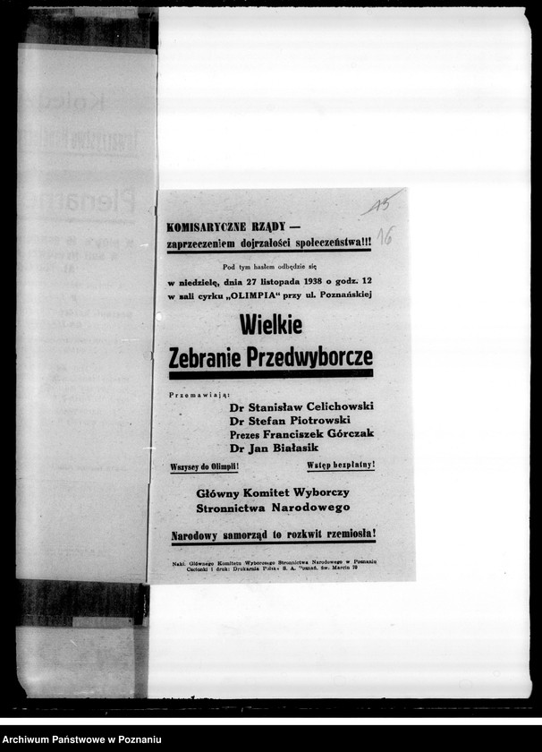 Obraz 20 z jednostki "Ulotki Stronnictwa Narodowego- przed wyborami samorządowymi miasta Poznania"