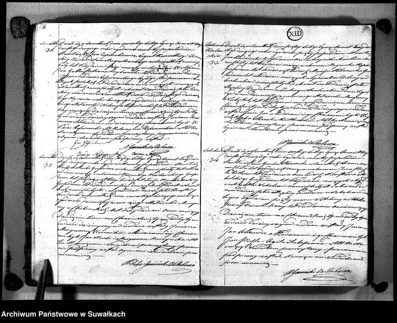 Obraz 13 z jednostki "Księga duplikat urodzonych, zaślubionych i zmarłych urzędnika stanu cywilnego, parafyi suwalskiey na rok 1832"