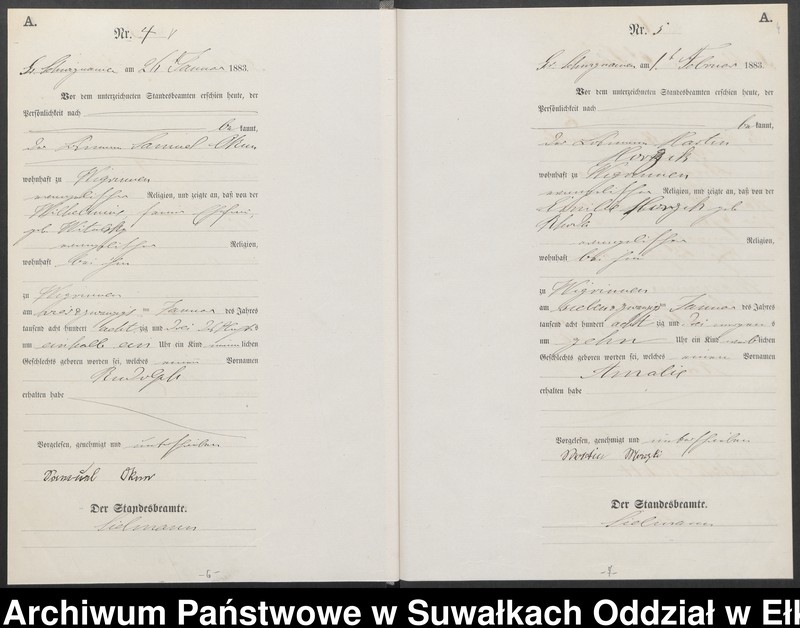image.from.unit.number "Geburts-Haupt-Register des Königlich Preussischen Standes-Amtes Guszianka Kreis Sensburg"