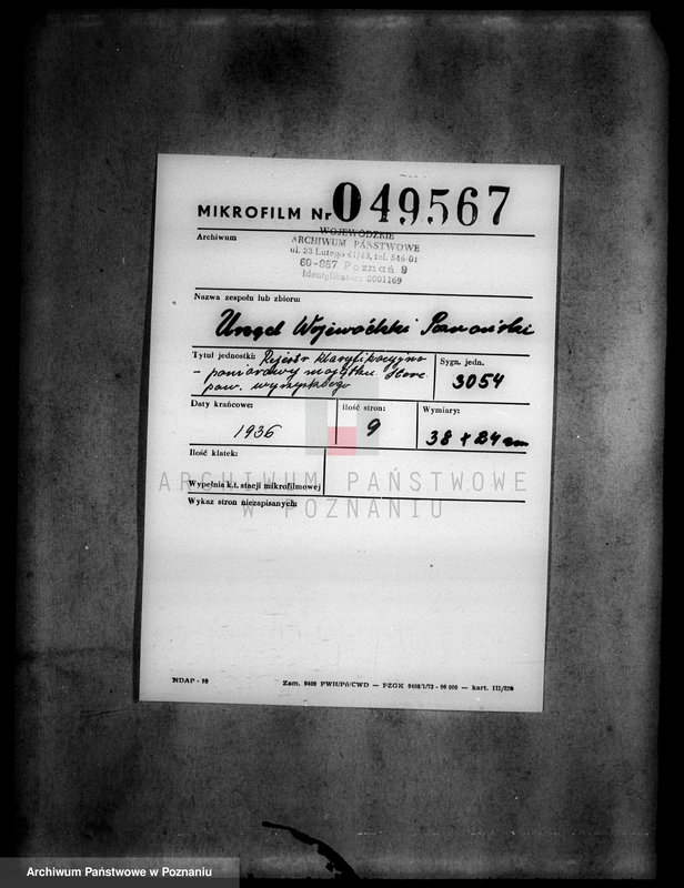 Obraz 2 z jednostki "Rejestr klasyfikacyjno-pomiarowy majątku Stare powiatu wyrzyskiego"