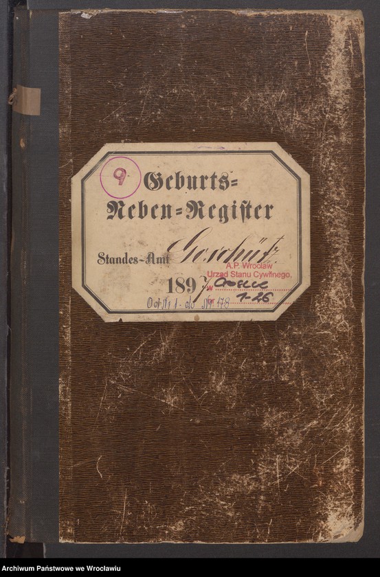 Obraz 2 z jednostki "księga urodzeń Urzędu Stanu Cywilnego w Goszczu (Goschütz) 1897"