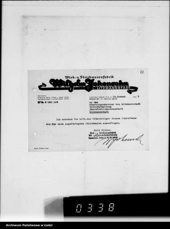 Obraz 15 z jednostki "[Odbiór wyrobów dzianych przez firmę W.Johansohn w Łodzi]"